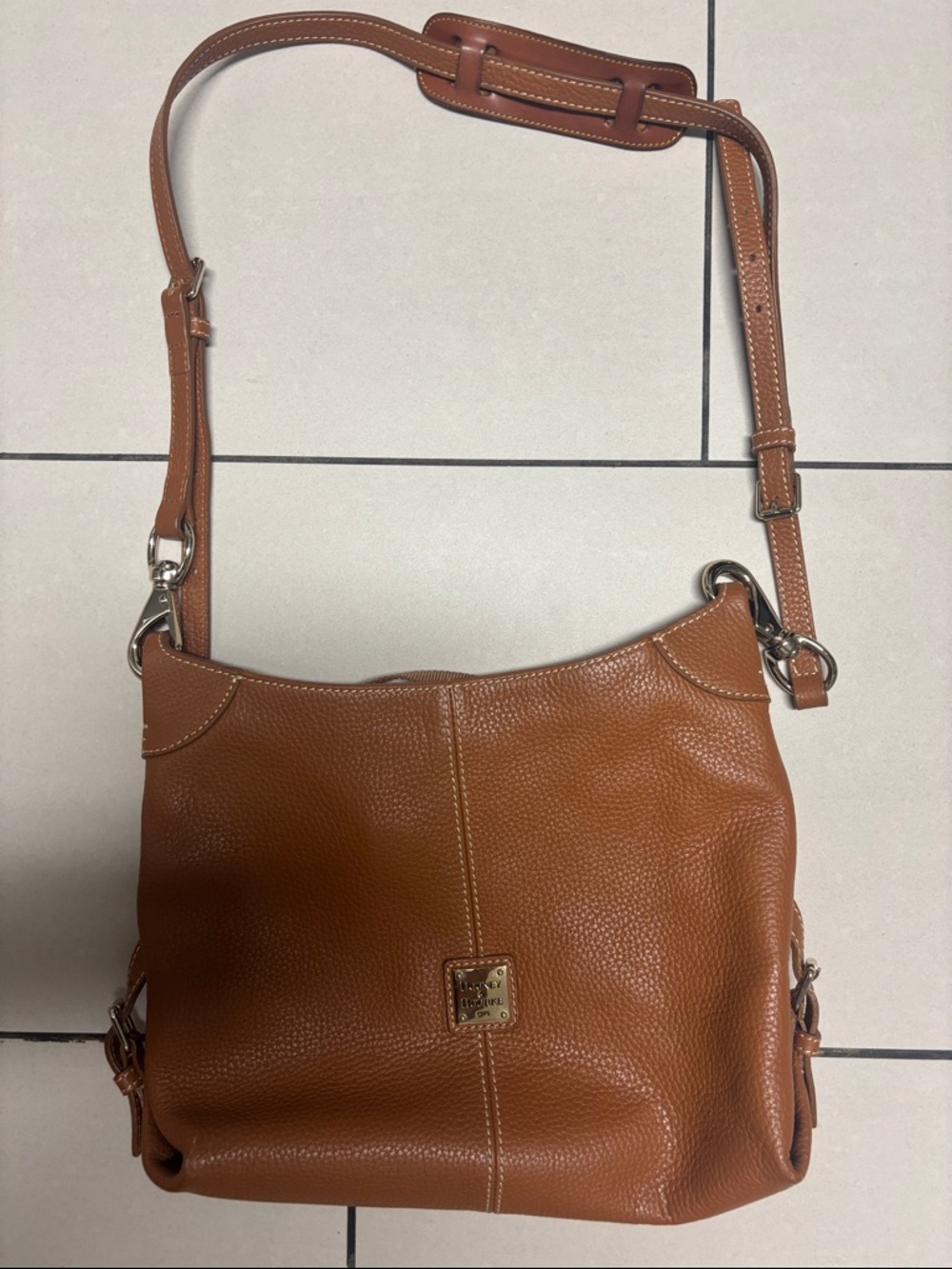 Dooney & Bourke Pebble Leather Shoulder Bag - Chestnut